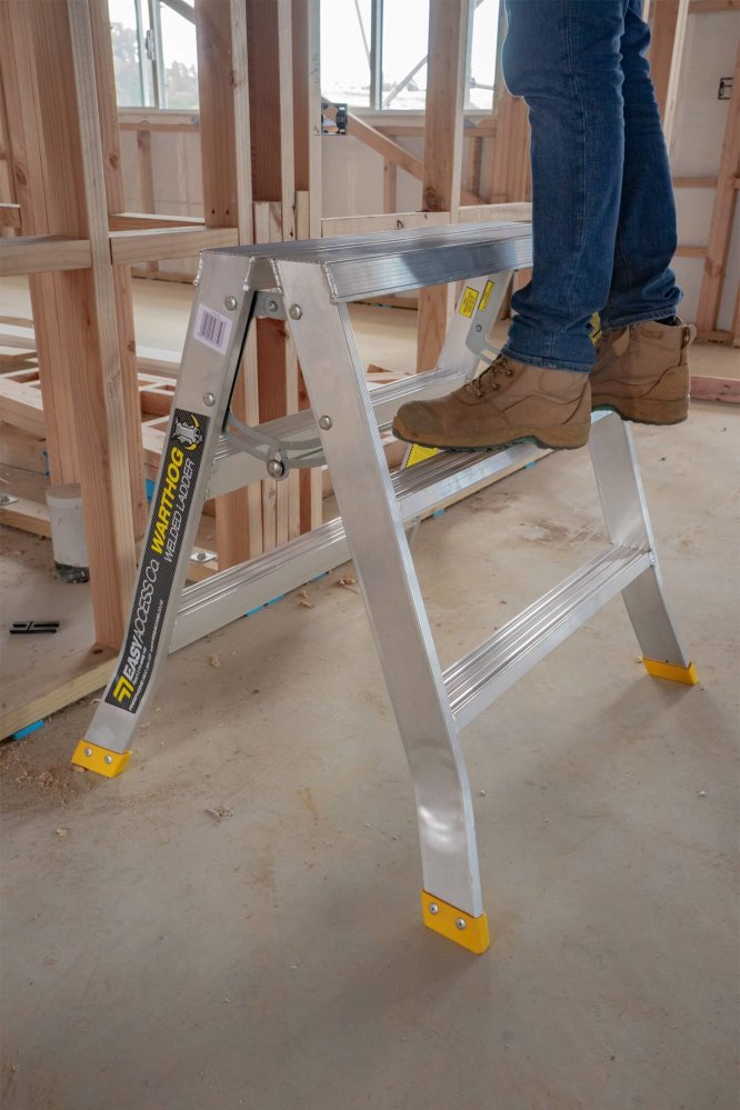 Buy Step Ladders - Heavy-Duty Wide  in Step Ladders from Warthog available at Astrolift NZ